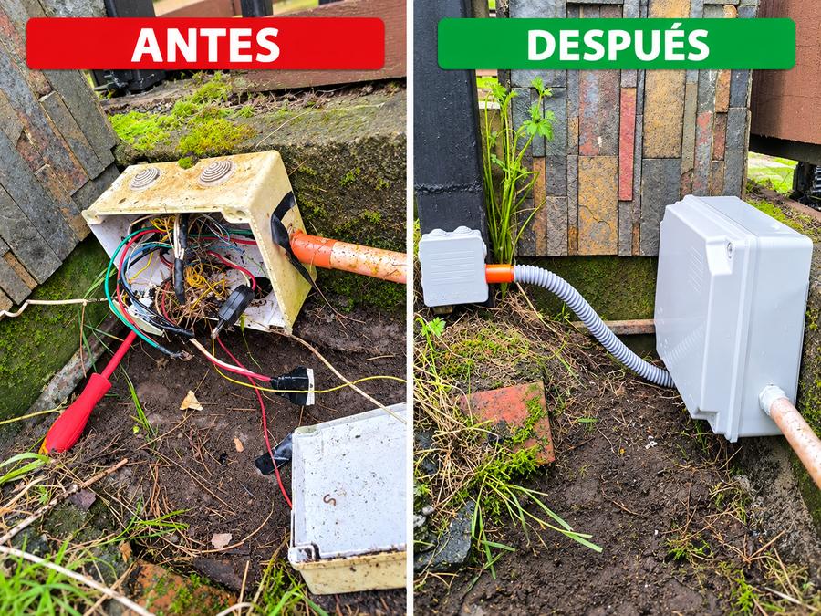 Antes y después de una instalación exterior